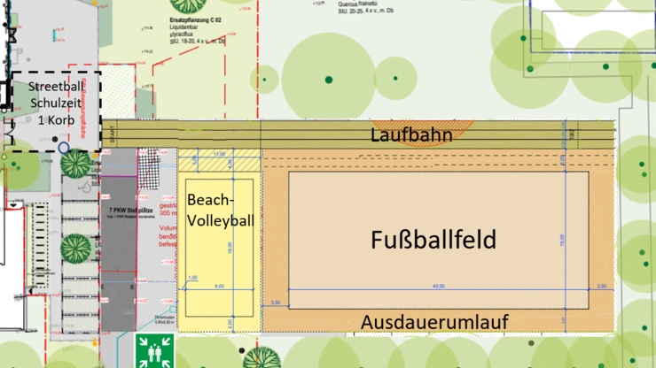 Zeichnung vom Sportplatz